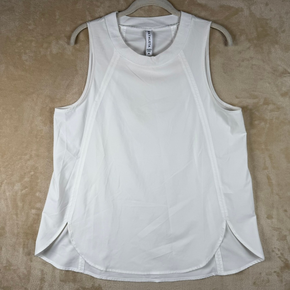 Athleta White Zephyr Workout Tank Top Women's Medium Activewear Gym Running